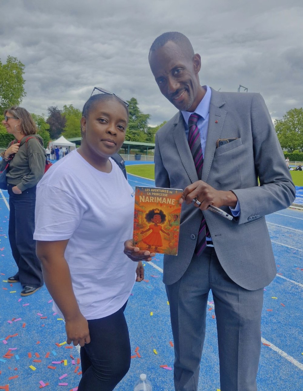 Julia et Maxime Koumba avec Bally Bagayoko, Maire de Saint-Denis